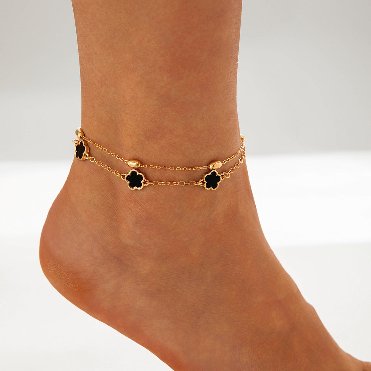 Wholesale 5pcs/pack Fashion Alloy Clover Bracelet Jewelry Three-Piece Set